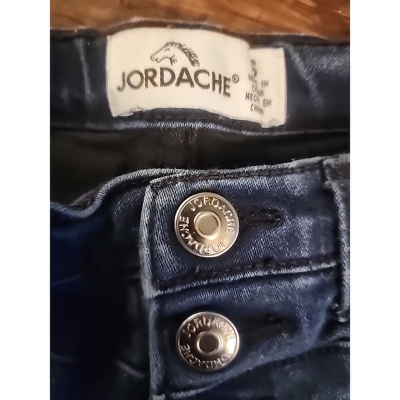 Jordache Girls Jeans Size 6 Blue Stylish Embroidery Low Rise Distressed Skinny - Picture 4 of 7